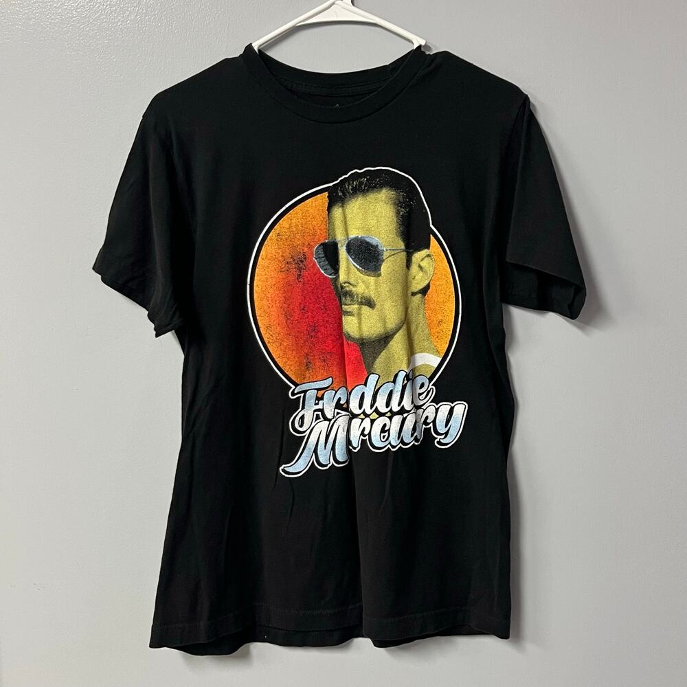 freddie mercury aviator sunglasses black t shirt‎ size m black cotton